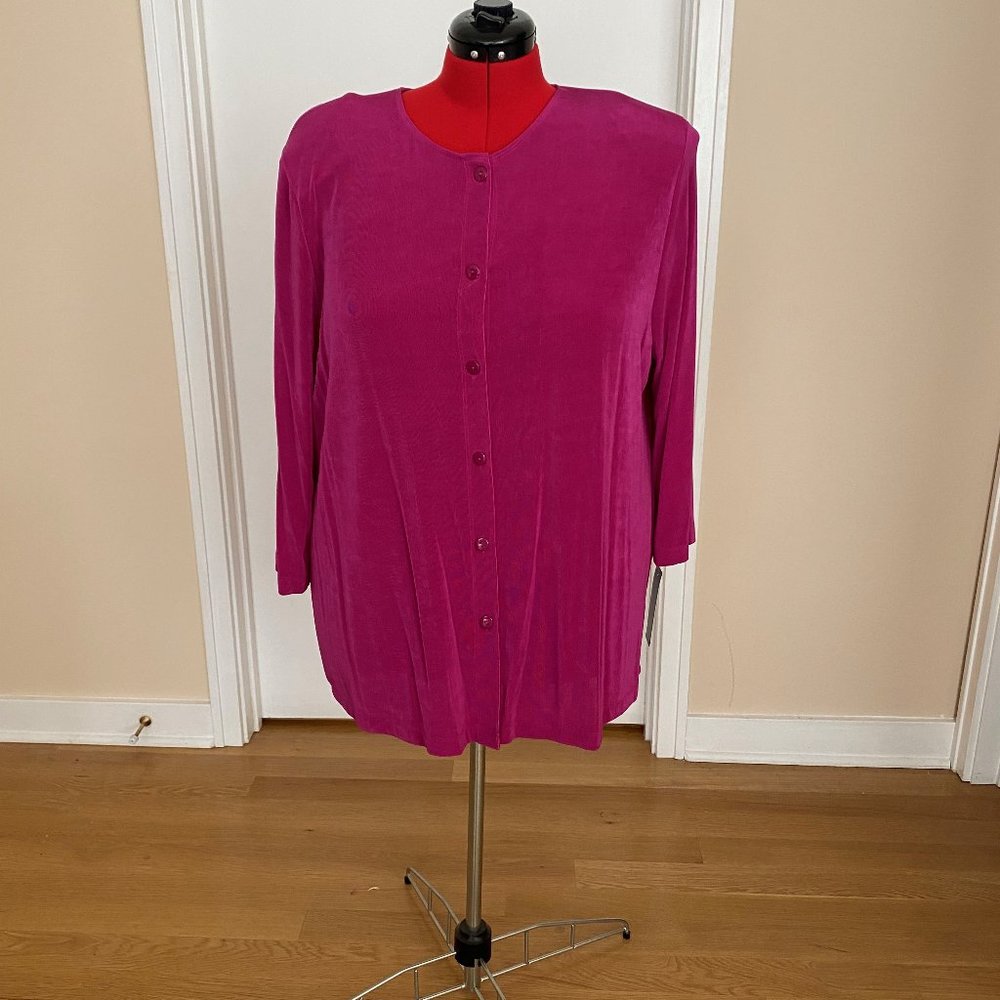 Vikki Vi Pink Button-Down-Top Size 2X